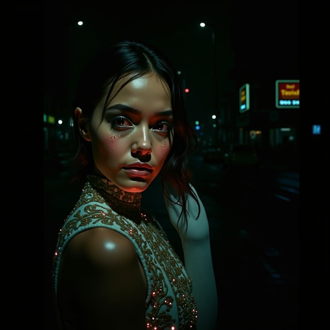 Photo transformed into cyberpunk neon style with AI — example 1