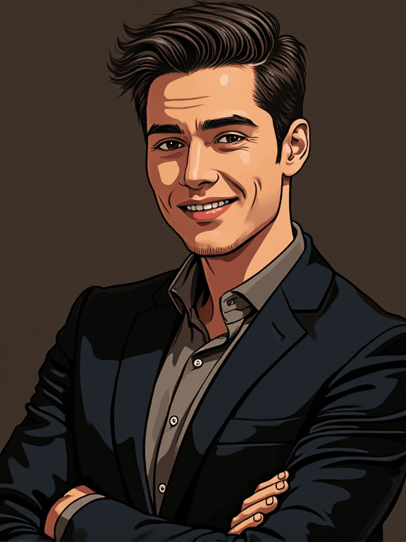 Photo transformed into flat art style with AI — example 3