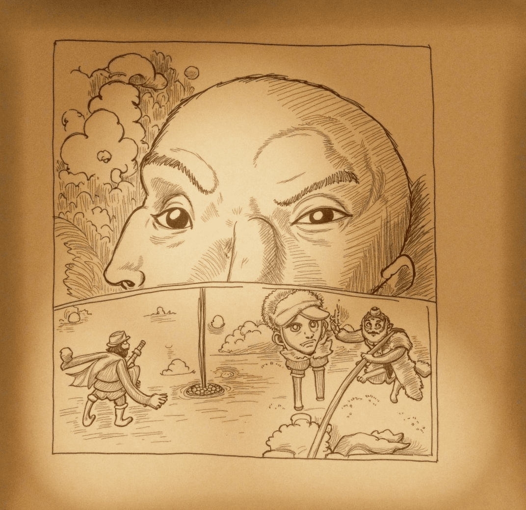 Photo transformed into game screenshot to manga style with AI — example 3